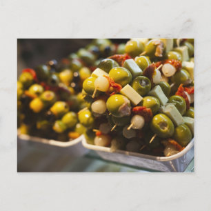 Tapas aus gestopften Oliven Postkarte