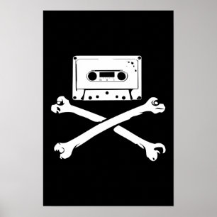 Tape & Crossbones Music Pirate Zuhause Tape Poster