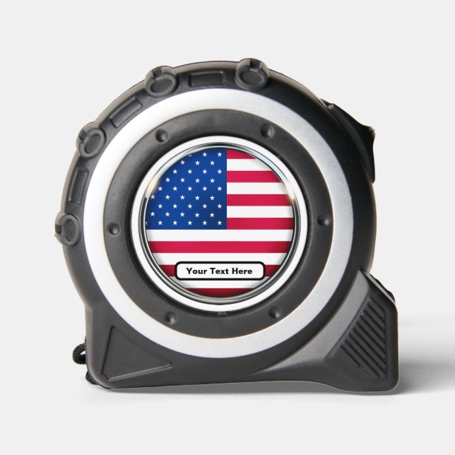 Tape Measure - Personalisierte USA Flag - Text hin Maßband (Vorderseite)