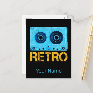 Tape Retro suchen nach Vintagem Cassette-80er-Part Feiertagspostkarte