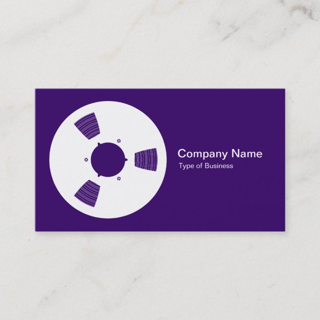 Tape Spool - Weiß auf Lila Boden Visitenkarte (Vorderseite)