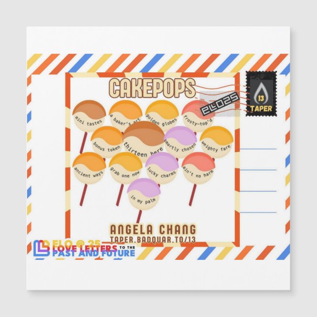 Taper:CakePops Hallo von ELO2025 Magnetkarte (Vorderseite)