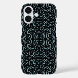 Tapered Outline Shapes Filled With Aquatic Colors iPhone 16 Hülle