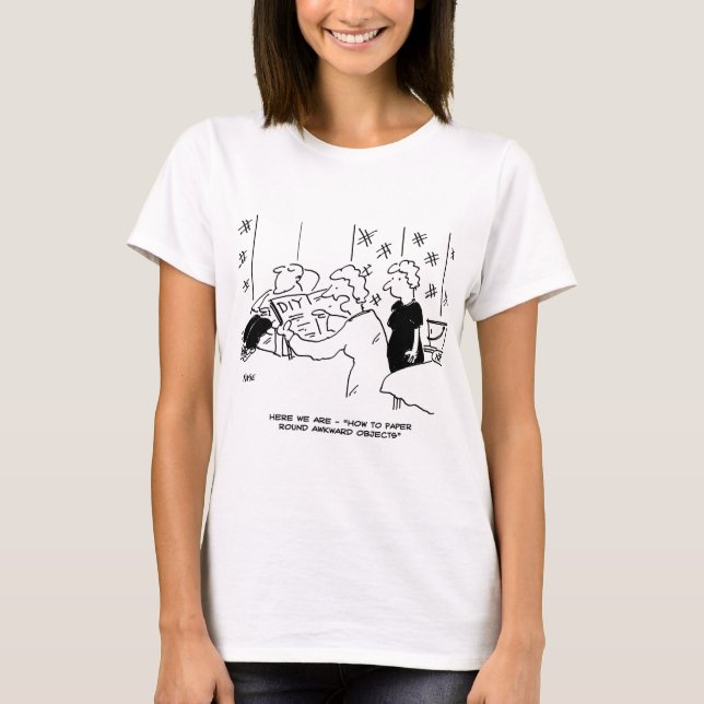 Tapering und Zuhause Decoration Cartoon T-Shirt (Vorderseite)