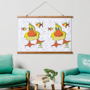 Tapestry Duck Wandteppich Mit Holzrahmen