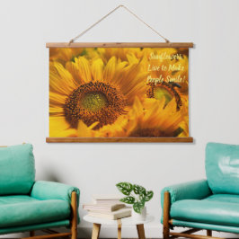 Tapestry Gelbe Sonnenblumen Sprichwort Holz überzo Wandteppich Mit Holzrahmen