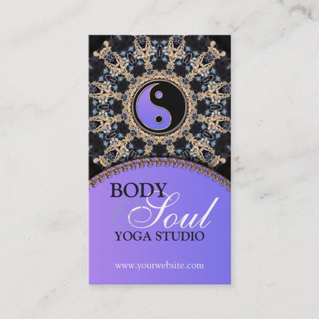 Tapestry Gems New Age Yoga Business Cards Visitenkarte (Vorderseite)