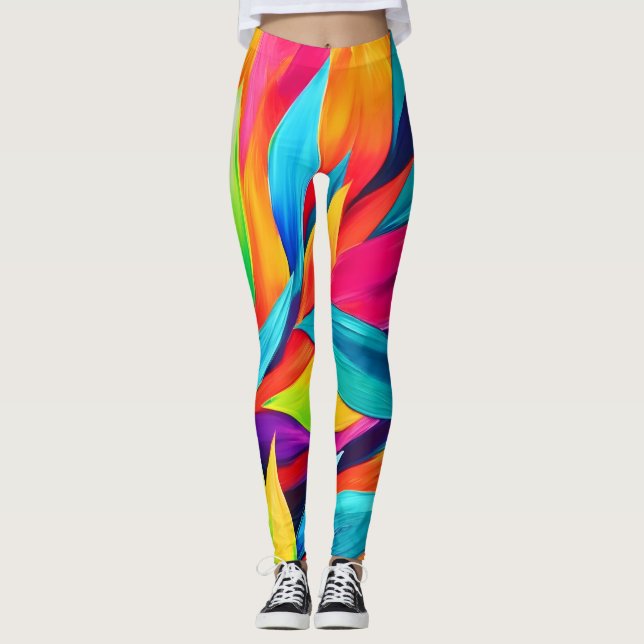 Tapestry-Malerei aus tropischem Leaf Leggings (Vorderseite)