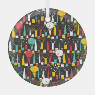 Tapestry-Muster für handgezeichnete Bäume Ornament Aus Glas