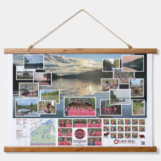 Tapestry of Canoe Trails 2021 Boundary Water Trip Wandteppich Mit Holzrahmen