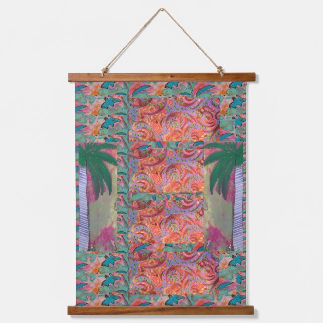 Tapestry - Palm Tree Abstract  Wandteppich Mit Holzrahmen (Vorderseite)