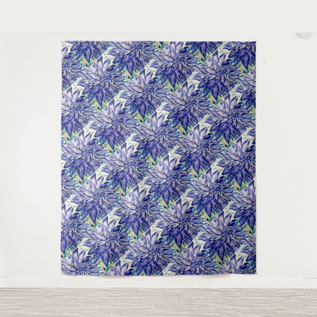 Tapestry Rare Blue Dahlia Wandteppich (Vorderseite)