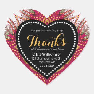 Tapestry Red White Chalkboard Danke Heart Sticker