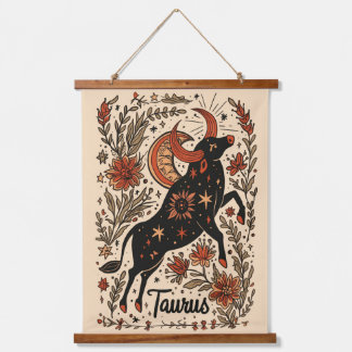 Tapestry Taurus Celestial Zodiac Art Wandteppich Mit Holzrahmen