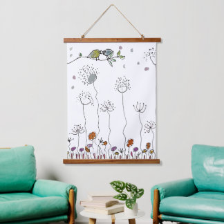 Tapestry - Two Little Birds Wandteppich Mit Holzrahmen