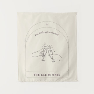 Tapestry Wedding Bar Sign Wandteppich