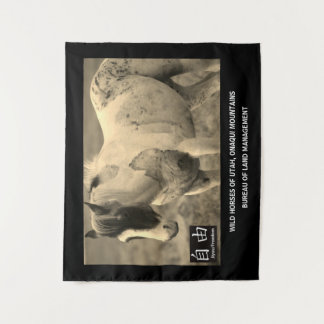 Tapestry WILD PFERDE VON UTAH, ONAQUI BERGE BLM Wandteppich