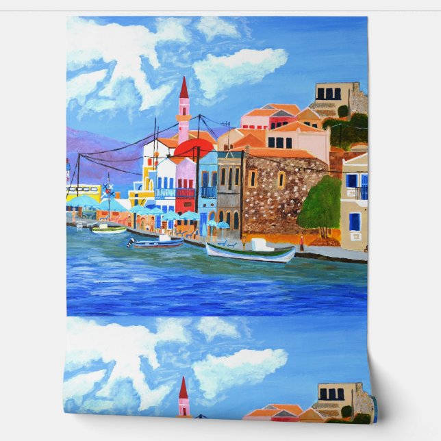 Tapete an der griechischen Küste (Abrollen)