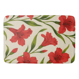 Tapete de Banheiro florais vermelha Badematte