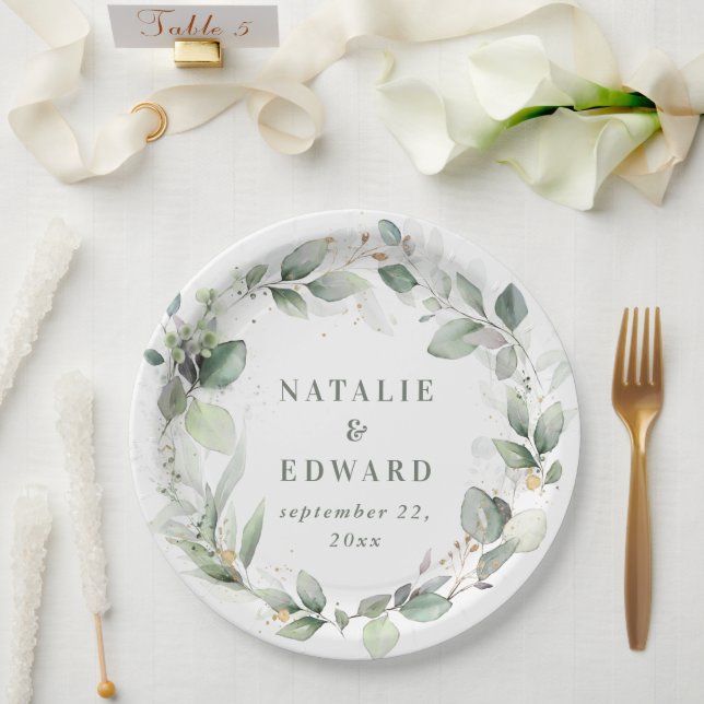 Tapete für Hochzeitsfeiern mit Wasserfarbe Pappteller (Hochzeit)