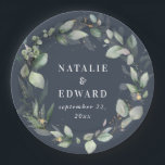 Tapete für Hochzeitsfeiern mit Wasserfarbe Pappteller<br><div class="desc">Die Dekoration der Hochzeitsfeier in Aquarelltönen. Farben können geändert werden. Teil einer eleganten Hochzeitskollektion.</div>