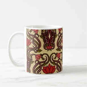 Tapete im Jugendstil. Kaffeetasse