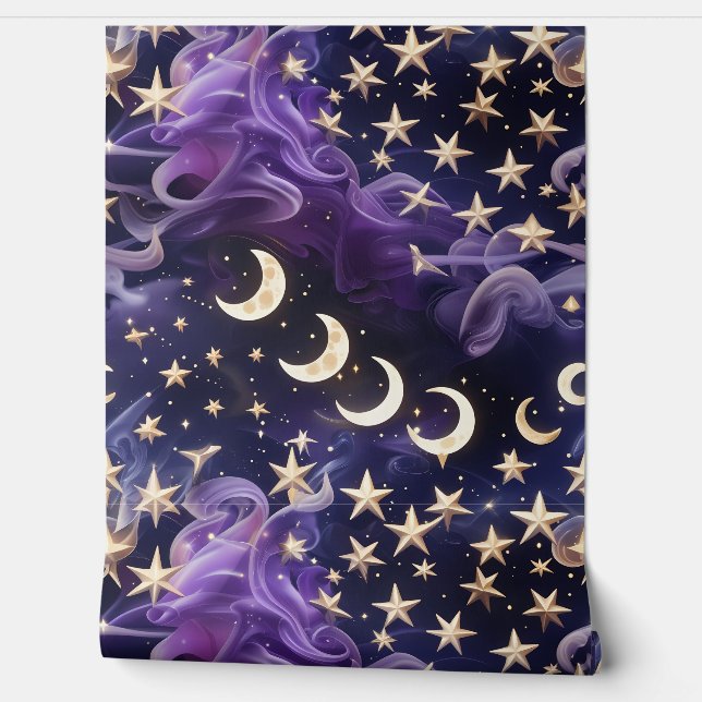 Tapete - Luxus Royal Amethyst Himmelsmond (Abrollen)