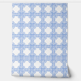 Tapete mit blauer Tile