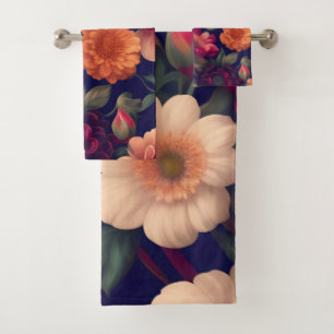 Tapete mit Blumenmuster Badhandtuch Set