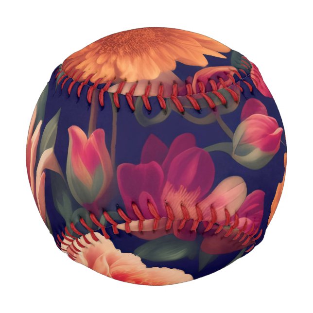 Tapete mit Blumenmuster Baseball (Vorderseite)