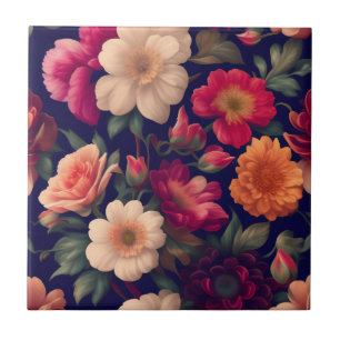 Tapete mit Blumenmuster Fliese