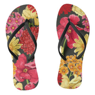 Tapete mit Blumenmuster im Aquarell-Stil Flip Flops