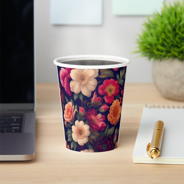 Tapete mit Blumenmuster Pappbecher (InSitu)