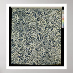 Tapete mit Marineblau-Meerespflanzeartentwurf Poster