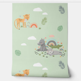 Tapete mit Muster wilde afrikanische Tiere.