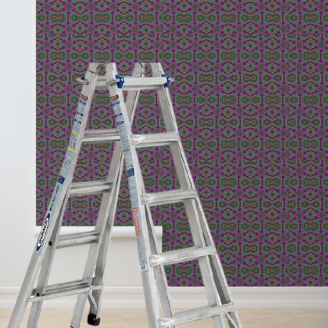 Tapete mit Verschluss, lila, grün gelb (Peel and stick wallpaper purple green yellow wallpaper)