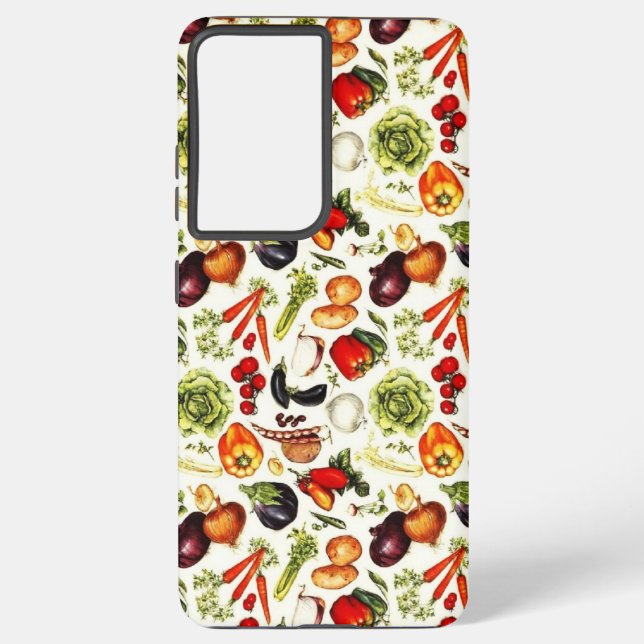 Tapete mit Vintagem Gemüse Samsung Galaxy Hülle (Rückseite)