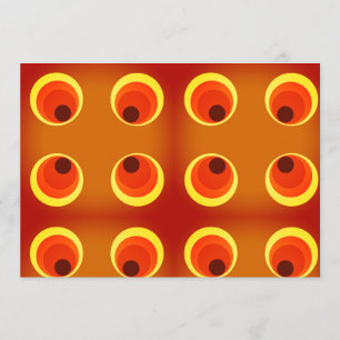 Tapete Retro Orange, Rot 1970 Einladung