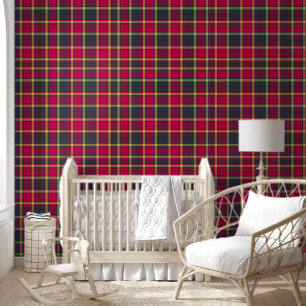 Tapete - Rot, Gelb und Grün Tartan
