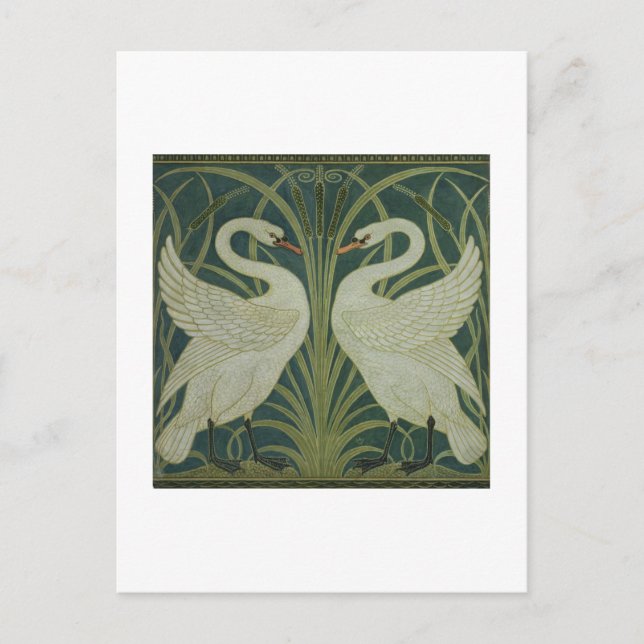 Tapete "Swan, Rush and Iris" Postkarte (Vorderseite)