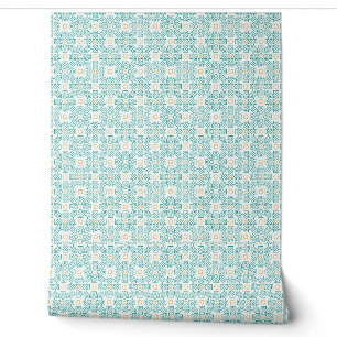 Tapete Teal & Gold Arabesque Wandbild – Modern