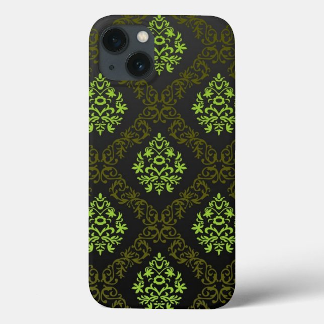 Tapeten-Blumengrün Case-Mate iPhone Hülle (Rückseite)