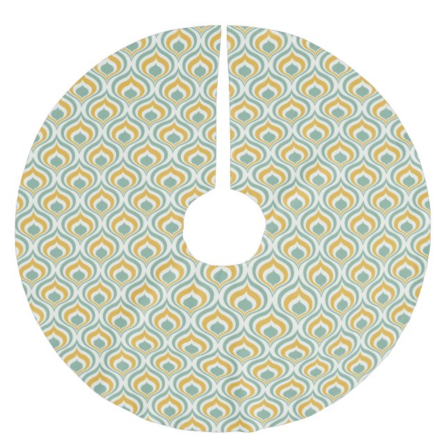 Tapetenmuster der 70er Jahre Polyester Weihnachtsbaumdecke (Vorderseite)