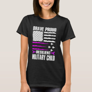 Tapfer stolz widerstandsfähig Militär Kind Militär T-Shirt