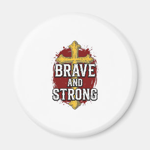 Tapfer und Stark Vintage Kreuz Shirt Design_1 Magnet