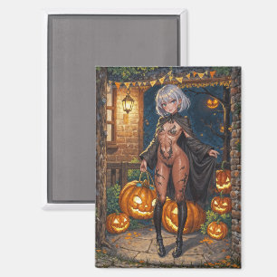 Tapfere Halloween-Mädchen Süßes oder Saures Körper Magnet