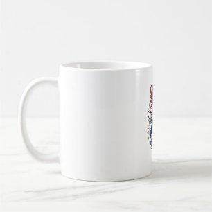 Tapfere Herzen Patriotisches Vintage-Blumen-Shirt- Kaffeetasse