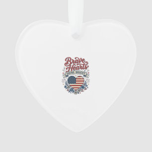 Tapfere Herzen Patriotisches Vintage-Blumen-Shirt- Ornament