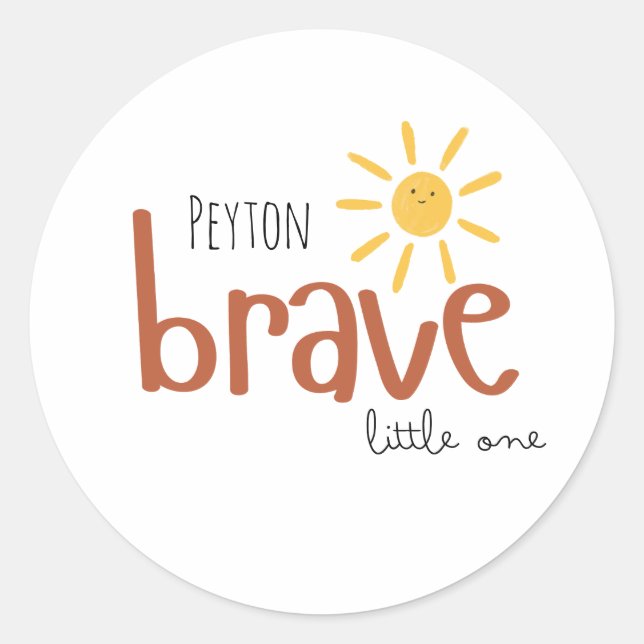 tapfere kleine Individuelle Name-Aufkleber Runder Aufkleber (Vorderseite)
