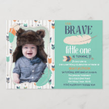 Tapfere Stammes- Geburtstags-Foto-Einladung